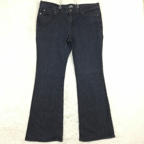 Ann Taylor Loft Womens Jeans Modern Flare Blue Denim Dark Wash Mid Rise 14 - Picture 1 of 10